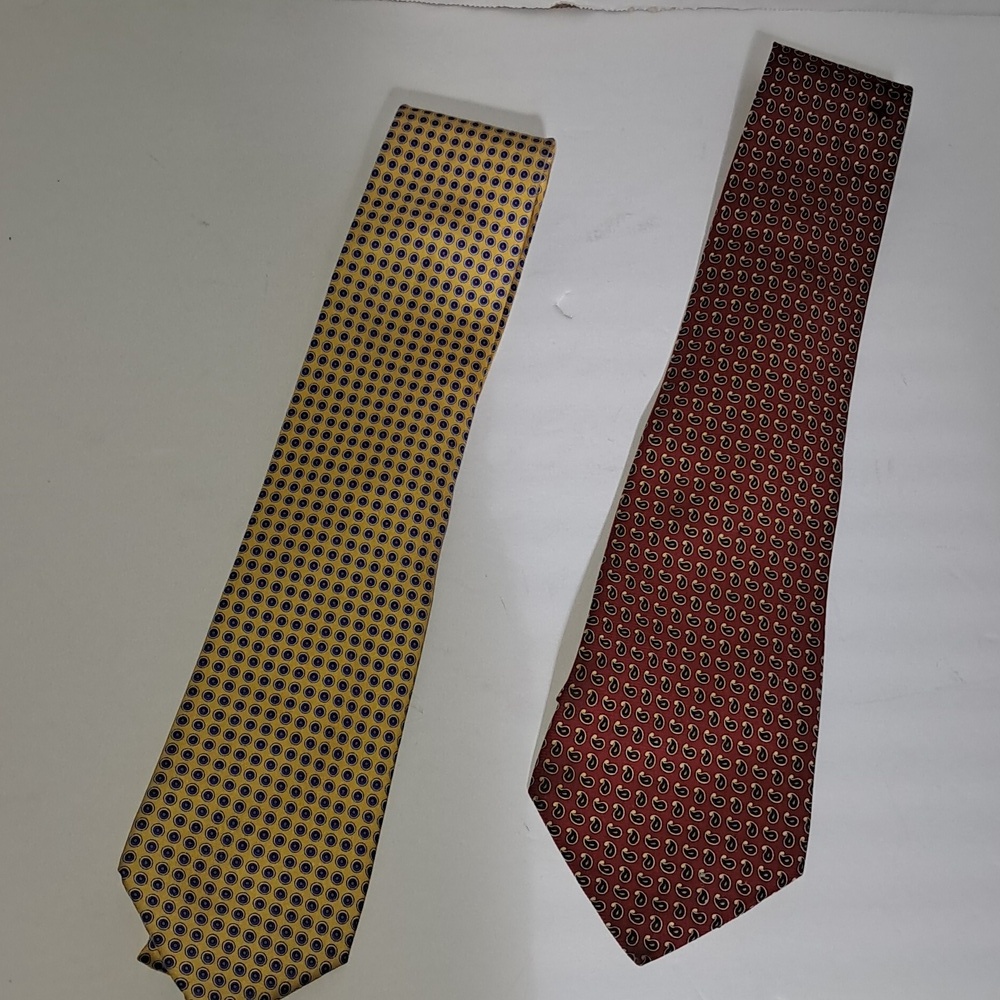 Ralph Lauren Silk Elegant Two-Tone Paisley Print Men's Tie Set (2)
